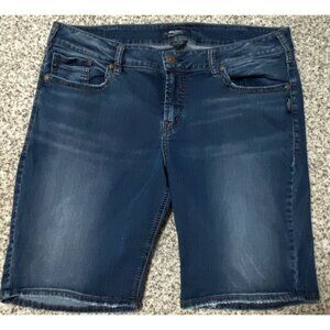 SILVER BRAND ELYSE Bermuda Faded Denim Shorts Plus Size 16 Women  Jorts